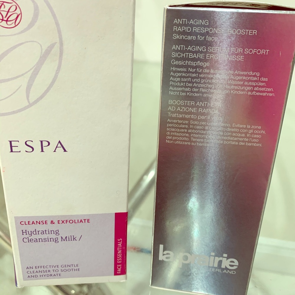 Espa cleanse exfoliate & Prairie anti-age booster